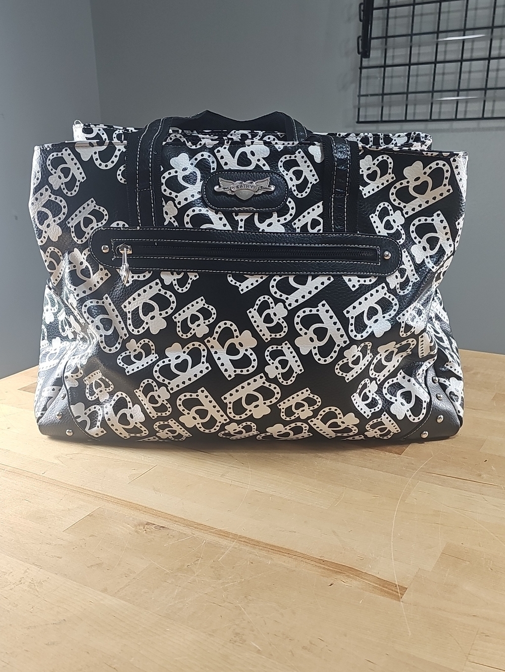 Kathy Van Zeeland Crown Print Travel Tote Weekender Laptop Bag